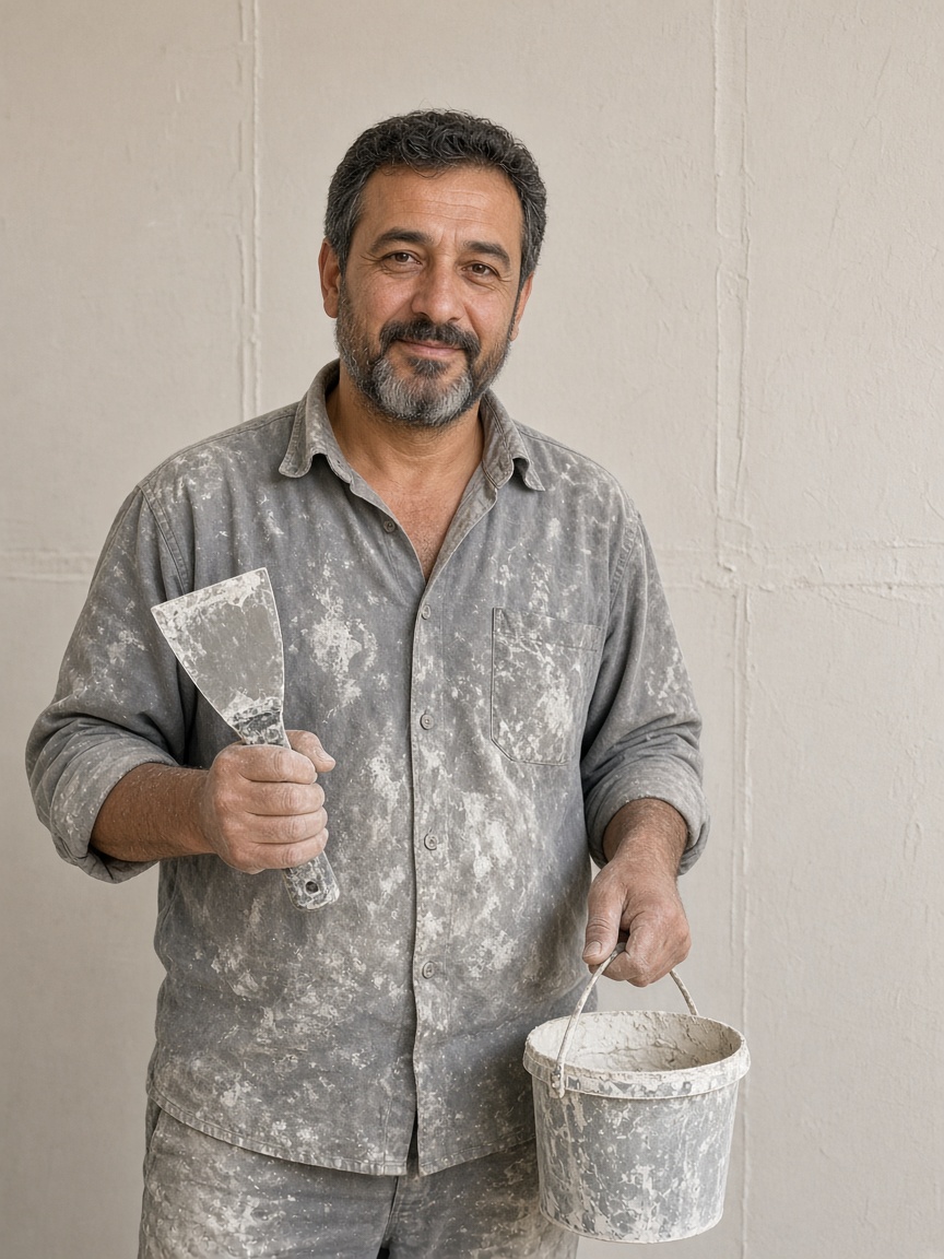 Profil Alçıpan ustası levhayı tavana kaldırırken